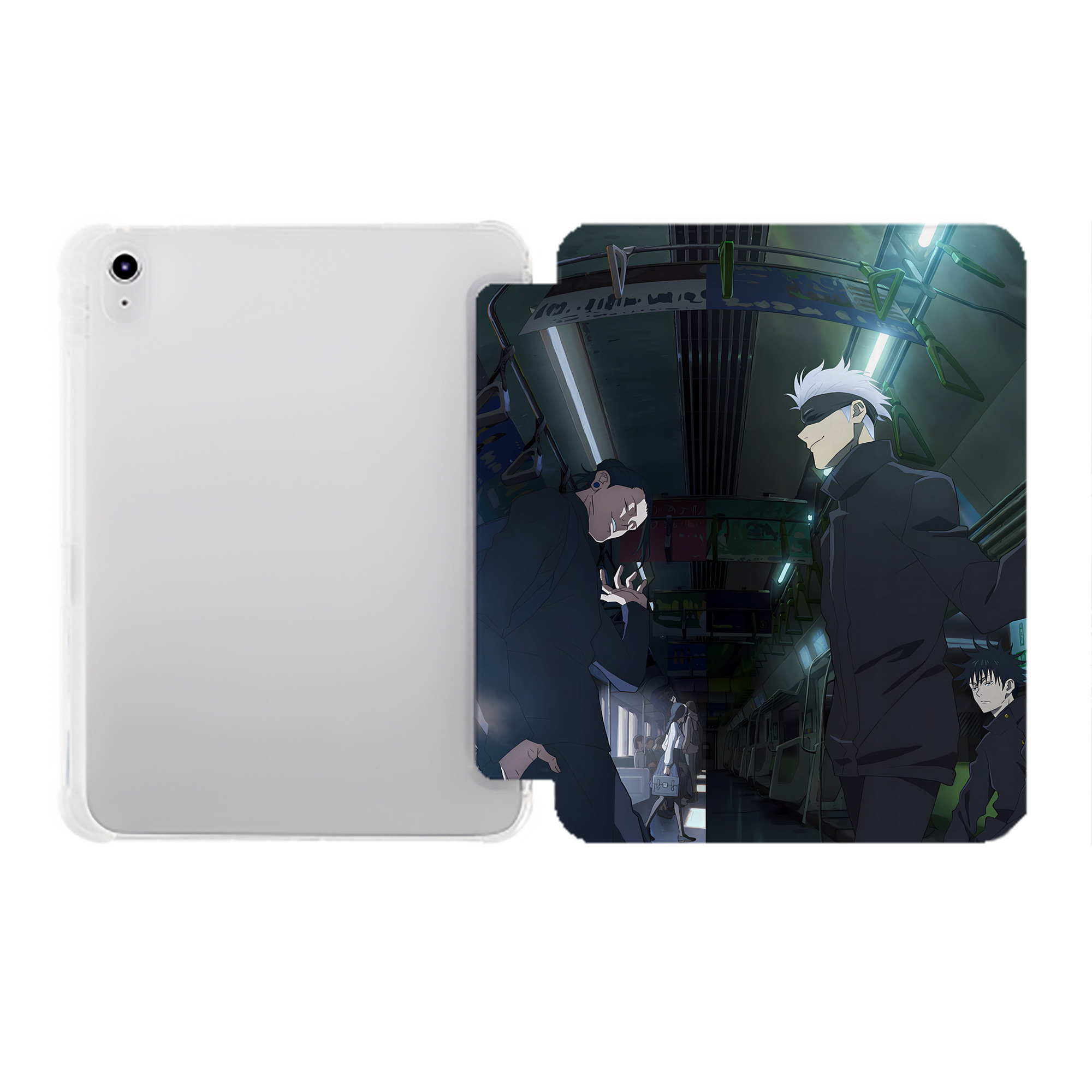 （画像用） 呪術廻戦 Jujutsu Kaisen IPad ケース ペン収納付き 三つ折りスタンド PUレザー×シリコン 対応機種9.5/10.5/10.9インチ